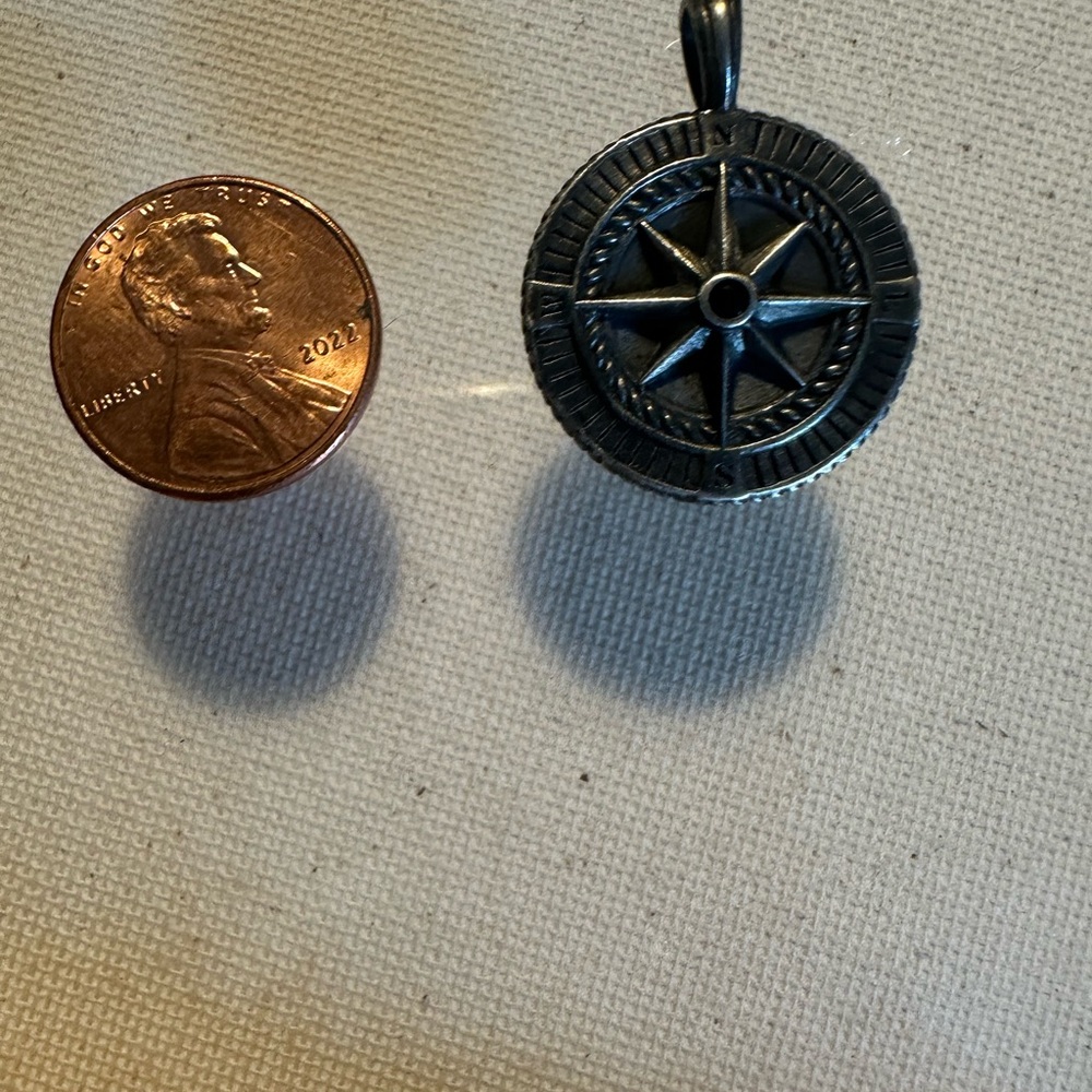 Silver Compass Pendant